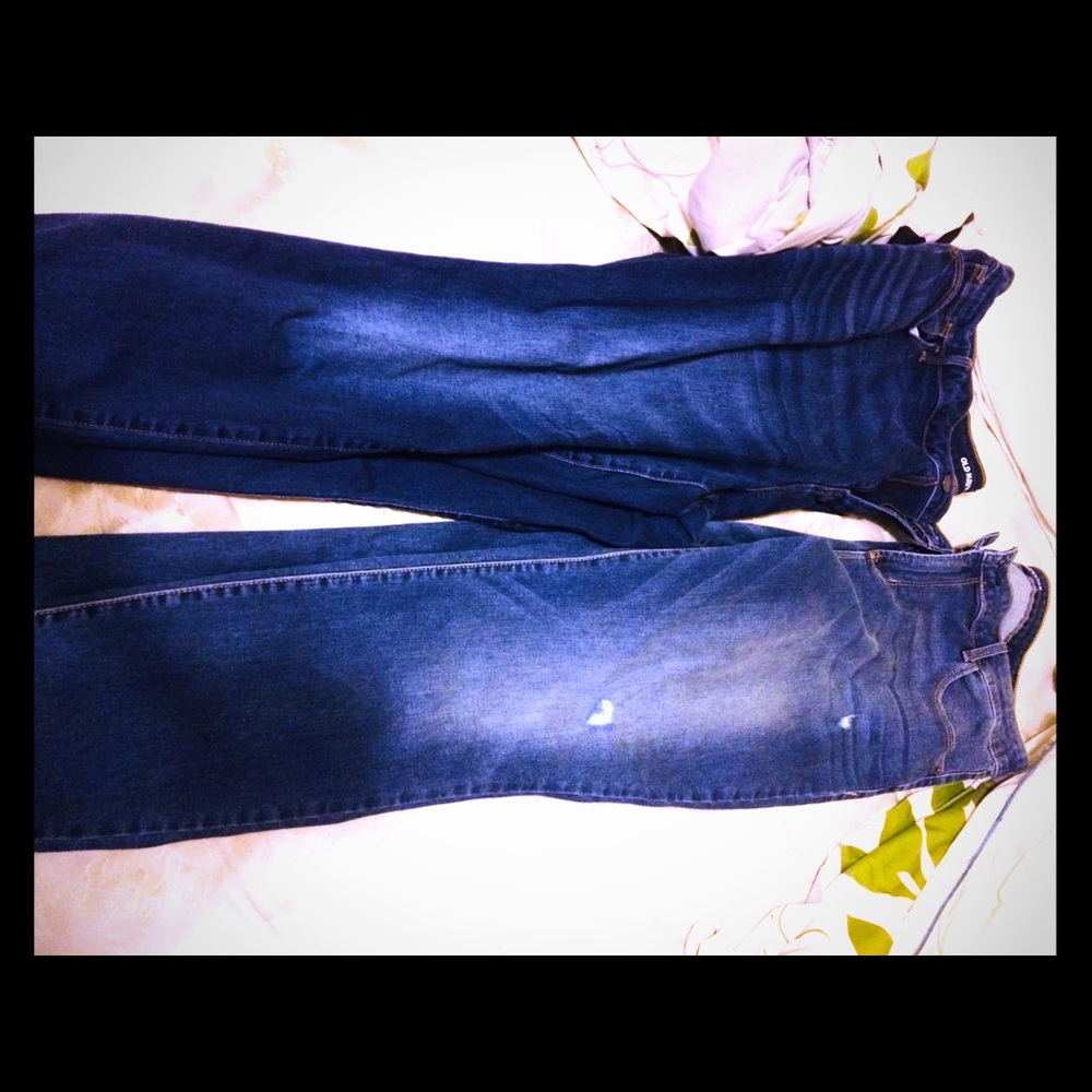 Two pair of old navy rockstar jeans
